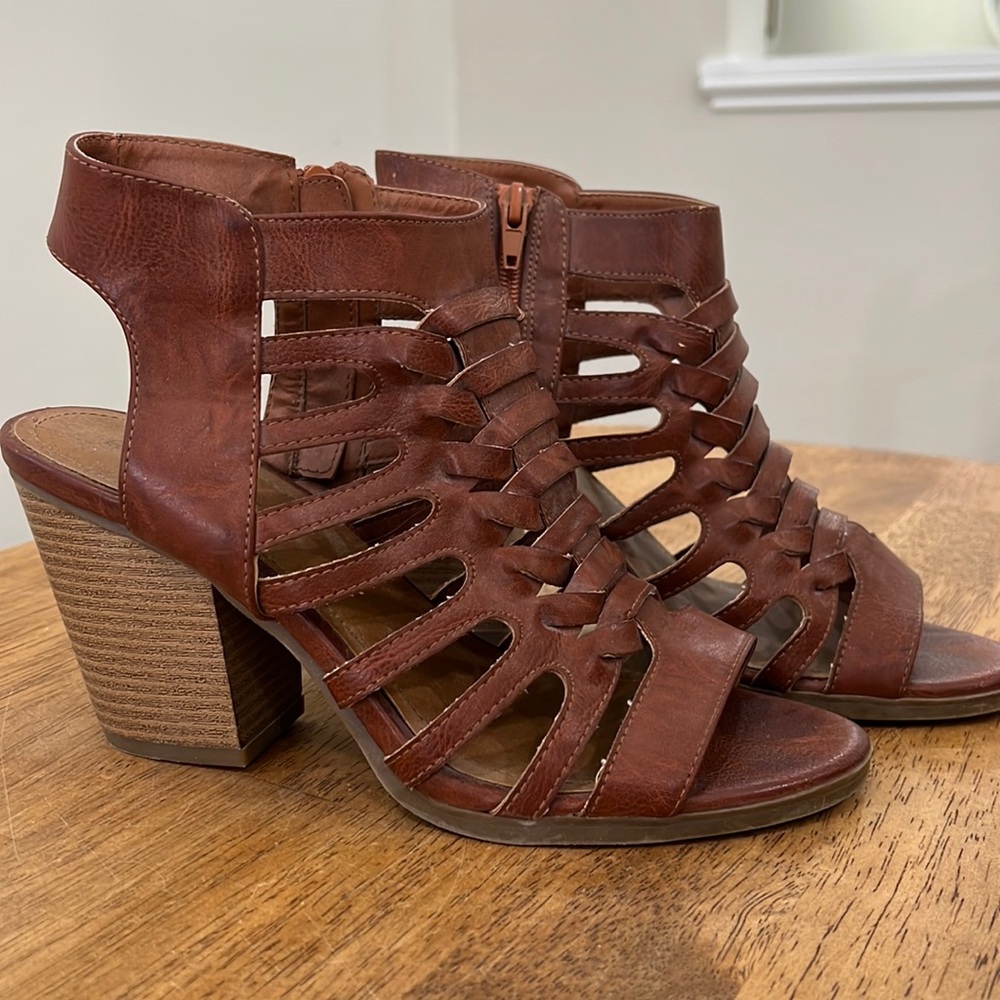 Brown Heeled Sandals